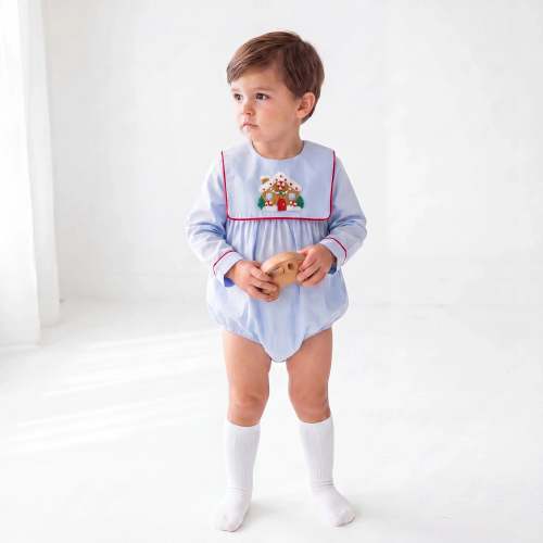 Christmas Smocked Bubble - Size 3mon