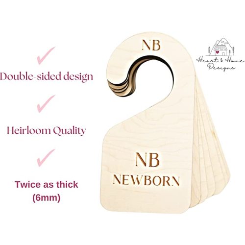 Modern Double-Sided Baby and Toddler Closet Dividers, Nursery Closet Organizers – Set of 7 Durable Child Closet Size Dividers Decor