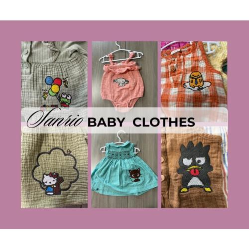 Ropa de bebé bordada reciclada inspirada en Sanrio