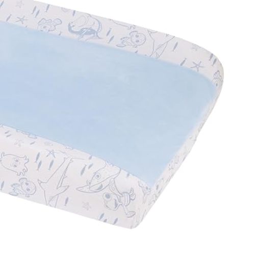 Star Wars Grogu Cutest in The Galaxy Cream and White Super Soft Contoured Changing Pad Cover