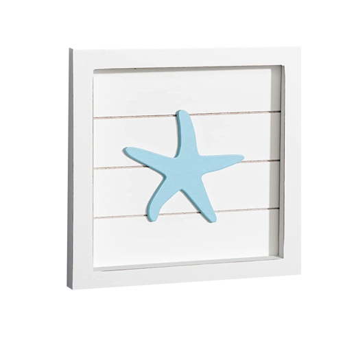 BNNG Ocean Beach Themed Room Decor, Coastal 3D Wall Art with Starfish, Seahorse, Sand Dollar and Coral - Turquoise Coastal Room Decor - Seashell Beach Decorations for Home