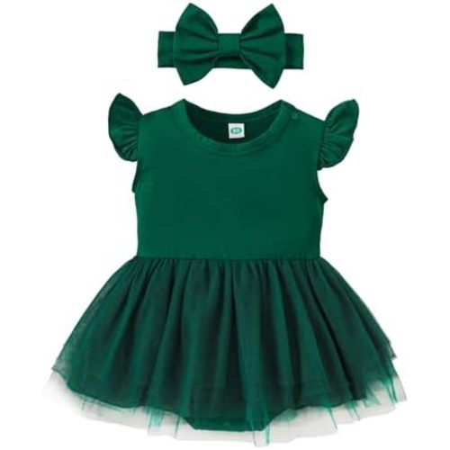 Magic Park 0-18M Infant Bodysuit Tutu Dress Baby Girl Romper Dress Toddler Solid Color Tulle Skirt Baptism Holidays Outfits