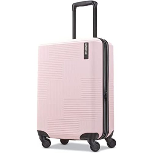 American Tourister Stratum XLT Expandable Hardside Luggage with Spinner Wheels, Pink Blush, Carry-On 21-Inch