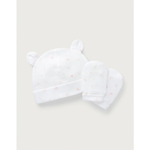 Organic Cotton Ottilie Floral Hat & Mittens Set (0–12mths)