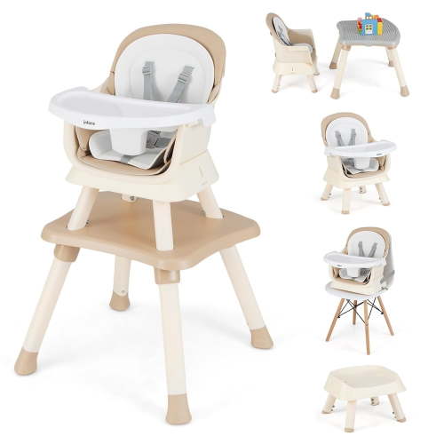 OLAKIDS 8 in 1 Baby High Chair, Convertible Highchair for Babies and Toddlers, Infant Dining Booster Seat, Building Block Table, Kids Stool Table Chair Set with Removable Tray