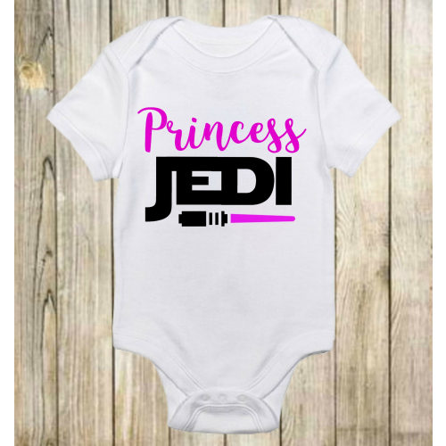 Princess Jedi®-Star Wars® Baby Onesie®-Baby Girl Onesie®-Baby Jedi®Onesie® - Light Saber® Baby Onesie®-Star Wars® Onesie®