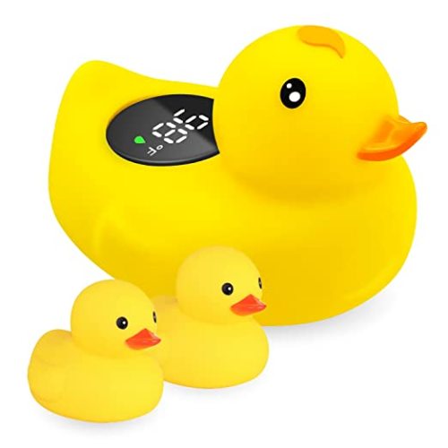 Baby Bath Tub Thermometer for Newborn - Bathtub Water Temperature Thermometer for Toddler, Safety Floating Bathing Tub Toy Newborn Bath Essentials, Gift for Mom Kid Girls Boys (Duck)