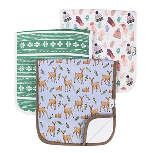 Copper Pearl Baby Burp Cloth Large 21''x10'' Size Premium Absorbent Triple Layer 3-Pack Gift Set Doe