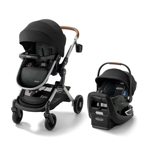Carseat and Stroller Combo: Graco Modes Nest 3-in-1 Travel System with SnugRide Turn & Slide - Carseat Stroller Combo with Rotating Rear-Facing Baby Car Seat, Adjustable Slide2Me Infant Car Seat to Toddler Stroller