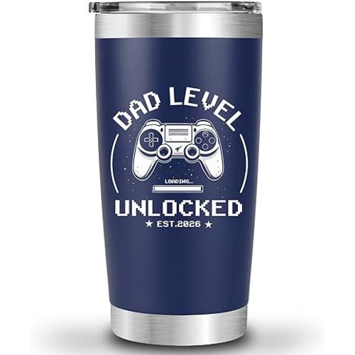 Promoted to Dad 2026 Tumbler 20oz – New Dad Gifts for First Time Daddy, Expecting Daddy Present For Birthday, Father’s Day, Christmas Cups From Friend, Baby, Kid, Wife