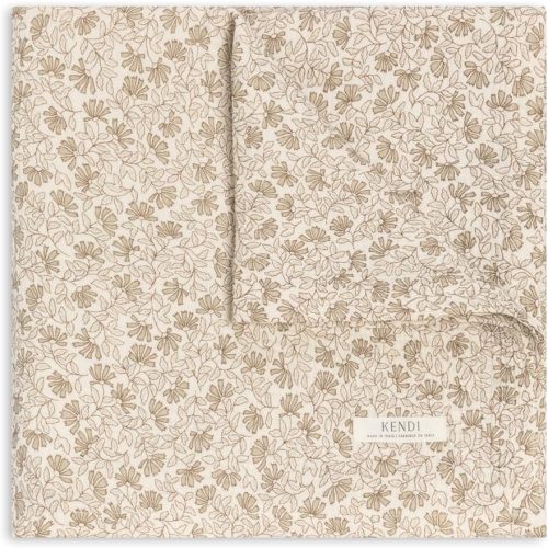 Colored Organics Baby Organic Cotton Swaddle - Infant Receiving Blanket - Laverne Floral/Taupe Muslin