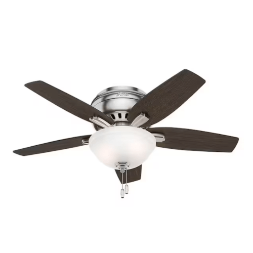 HUNTER Newsome 42 in. Low Profile Brushed Nickel Ceiling Fan with LED Light Kit