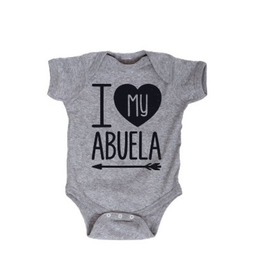 Boys' Instant Message I Heart My Abuela Baby Graphic One Piece - Athletic Heather - 6 Months