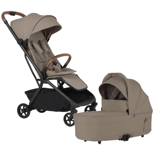 Silver Cross Nia Compact Travel Stroller + Bassinet Bundle - Champagne