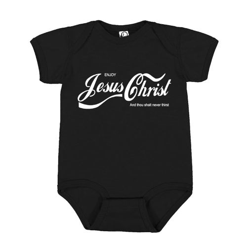 Enjoy Jesus Christ and Thou Shalt Never Thirst Coke Parody Inspirational/Christian Baby Creeper Boys Girls Infant Bodysuit