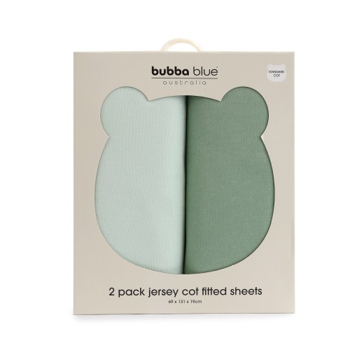 Bubba Blue Sundae Cot Fitted Sheet 2 Pack Greentea