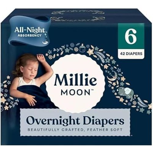 Millie Moon Disposable Overnight Diapers (Size-6 and count-42) Weight Range: 35+ lbs
