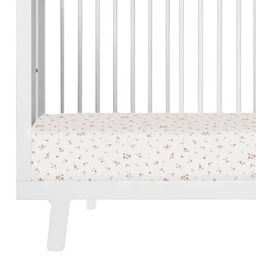 Makemake Organics GOTS Certified Organic Cotton Fitted Crib Sheet Soft Breathable (28"x52", Bloom)