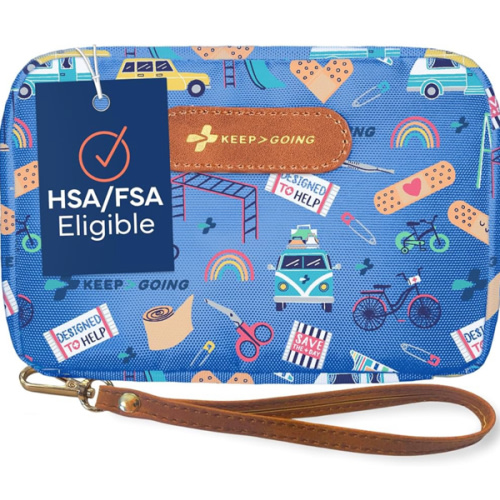 KeepGoing Travel First Aid Kit for Kids – 130 Pc. for Car, Home, Purse, Diaper Bag & Backpack with Latex-Free Bandages - Mini First Aid Kit Travel Size TSA-Approved