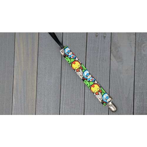 Kawaii Avengers Pacifier Clip / Universal Binky Holder / Superhero Baby Nursery
