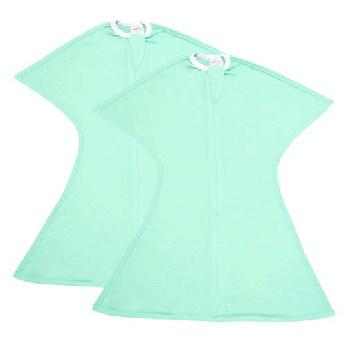SleepingBaby Zipadee-Zip Transition Swaddle for Self-Soothing & Better Sleep, 2-Pack, Mint, Small (4-8 Months)