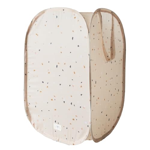 3 Sprouts Pop Up Hamper, Collapsible Laundry Basket, Terrazzo Beige | Collapsible laundry basket, Waterproof fabric, Clothes toys and towels, Dorm bedroom or nursery, Folds flat, Lightweight