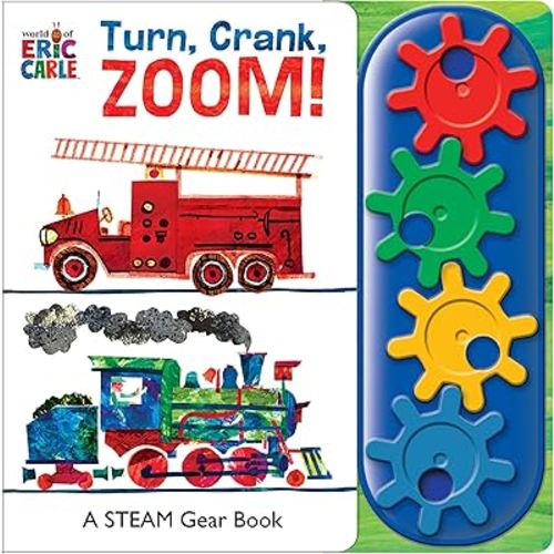 World of Eric Carle, Turn, Crank, Zoom! A STEM Gear Sound Book - PI Kids