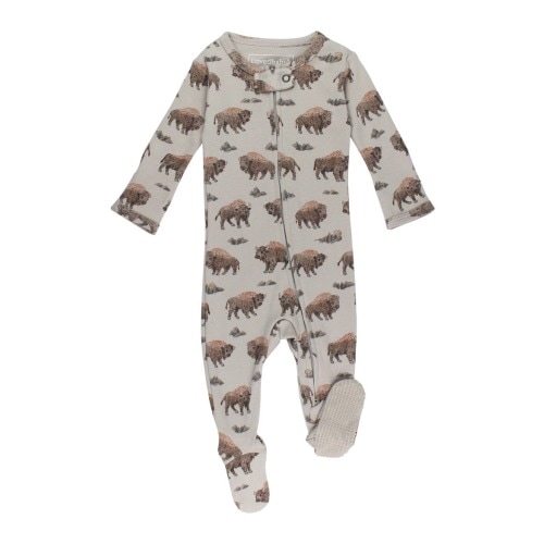 Print Organic Cotton Zip Footie
