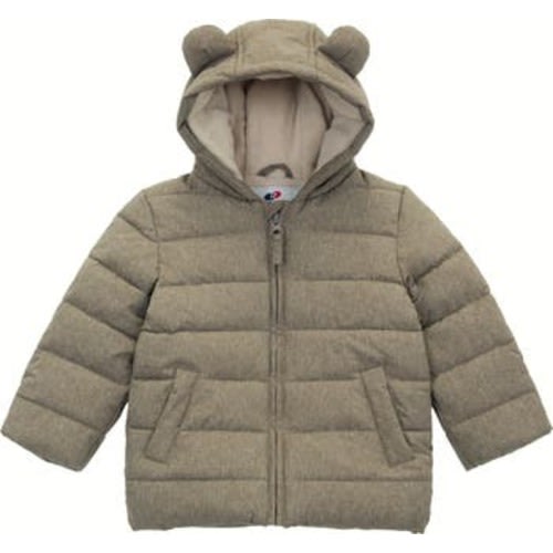 Bear Fleece Hooded Puffer Jacket, 6-9M