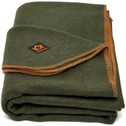 Arcturus Military Wool Blanket - Warm, Thick, Washable - Great for Outdoors, Camping, Stadium Blanket, Picnics, Travel - Car & Bushcraft Survival Kits