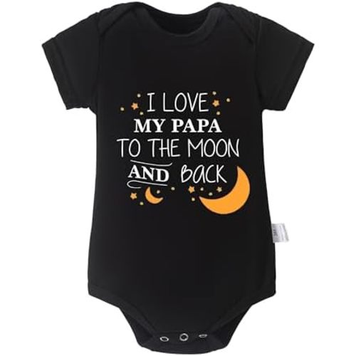 Baby Onesies I Love My Papa To the Moon and Back 100% Cotton Unisex Infant Bodysuit Newborn Boy Girl Clothes