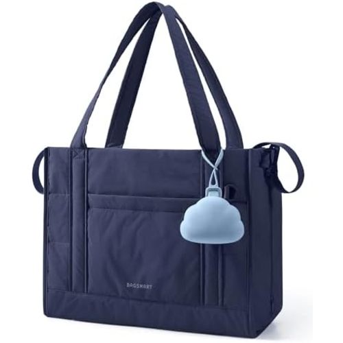 BAGSMART Diaper Bag Tote Puffer, Hospital Bag for Labor Delivery with Pacifier Case, Lightweight Baby Bag for Travel, Work