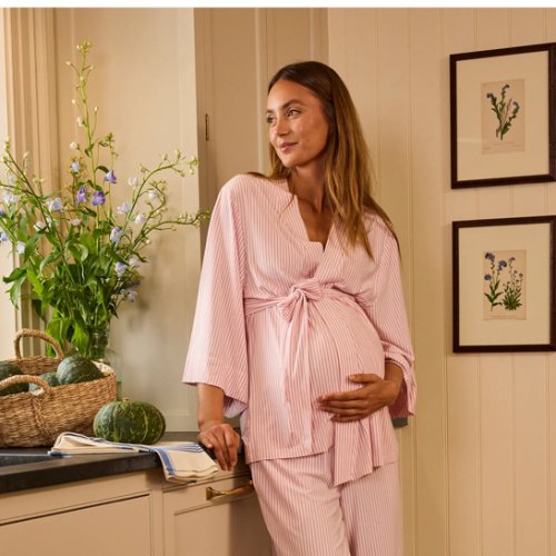 LAKE | Women | DreamModal Pajamas | Fog Maternity Kimono Bundle