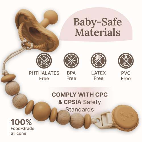 Beaded Silicone Pacifier Clips: Stylish Metal & BPA Free USA – Mila & Lulu