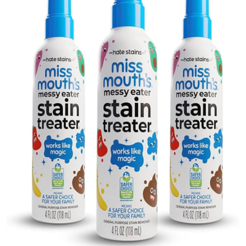 Miss Mouth's Messy Eater Stain Treater Spray - 4oz 3 Pack Stain Remover - Newborn & Baby Essentials - No Dry Cleaning Food, Grease, Coffee Off Laundry, Underwear, Fabric