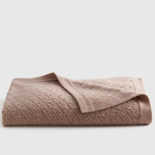 Washable Cashmere Pointelle Baby Blanket