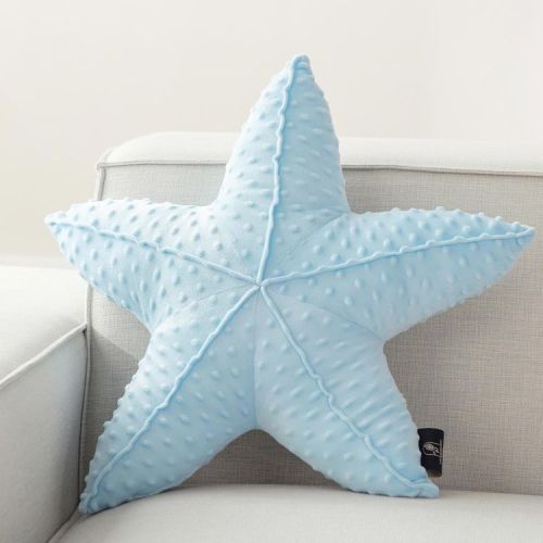 Phantoscope Starfish Shaped Velvet Throw Pillow Ocean Series Decorative Pillow, 20.5x20.5, Blue