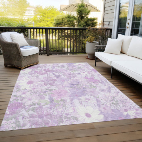 Machine Washable Indoor/Outdoor Claudian ACN1509 Lavender Rug