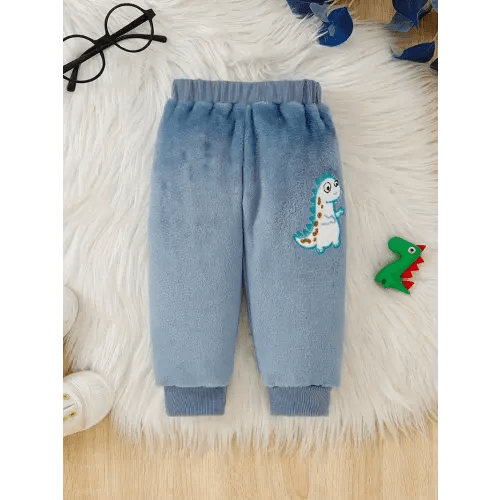 cozy cute dinosaur embroidered fleece pants baby boys soft - Temu