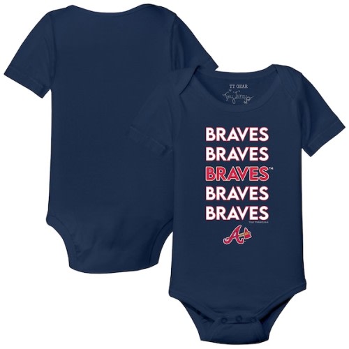 Atlanta Braves Tiny Turnip Infant Stacked Bodysuit - Navy