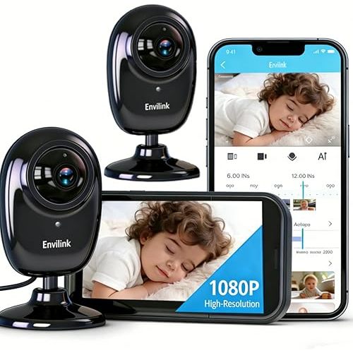 No WiFi Baby Monitor, 2 Cameras 1080P High Definition Screen, Baby Monitor with Camera and Audio, Night Vision, 2-Way Talk, VOX, 5 Lullabies, 1200ft Long Range 2.8" LCD Display for Home Use