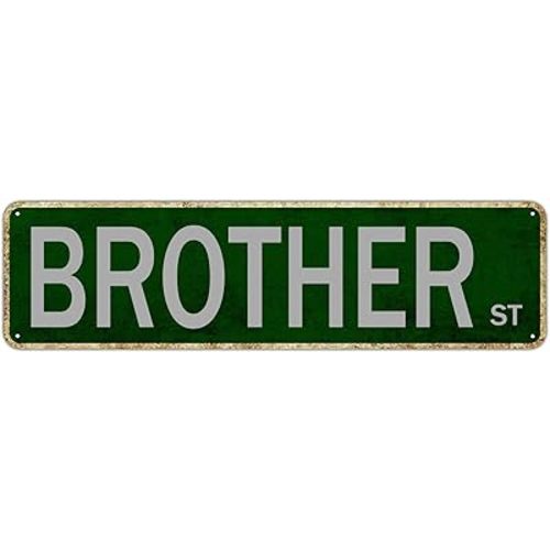 snowsun Metal Sign Brother St Vintage Signs Retro Tin Signs Aluminum Sign for Bedroom Kitchen Garden Wall Pub Club Coffee Hanging Decor 4x16 Inch