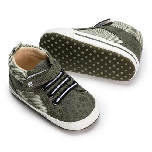 Meckior Toddler Baby Boys Girls High Tops Ankle Sneakers Soft Anti-Slip Sole PU Leather Moccasins Infant Newborn Prewalker First Walking Crib Shoes