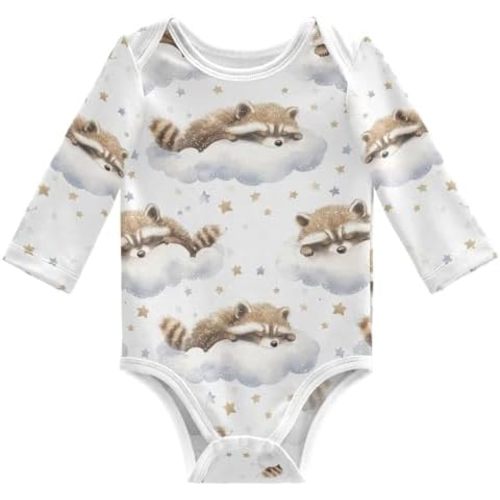 vvfelixl Baby Bodysuits Blue Green Gray Star Long Sleeve Cotton Baby Clothes for Boys Girls 0-3M