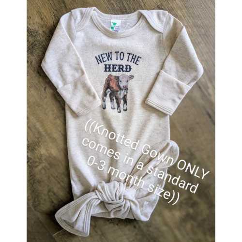 New to the Herd Infant Bodysuit/Gown - Hereford, Black Angus, Red Angus