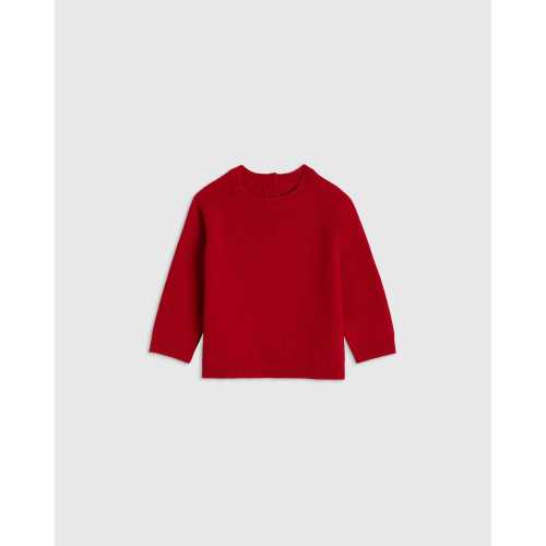 Mongolian Cashmere Crewneck Sweater - Baby in Varsity Red