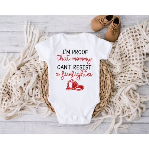Proof Mommy Can't Resist A Firefighter Baby Announcement - Etsy