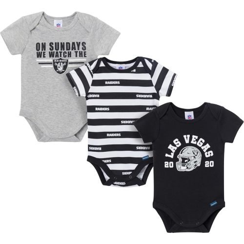 NFL 3-Pack Onesie Bodysuit, Raiders, 0-3 Months