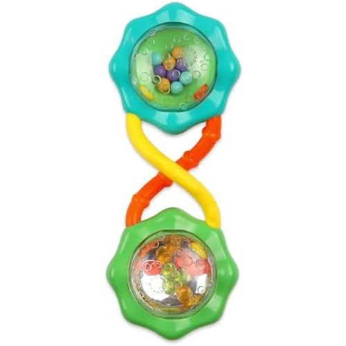 Bright Starts Rattle & Shake Barbell Toy, Ages 3 Months and Up Green
