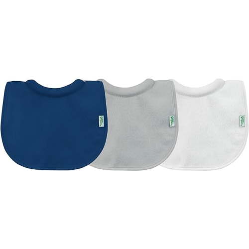 green sprouts Stay-dry Milk Catcher Bib (3pk) Blue/Gray Set-0/6mo